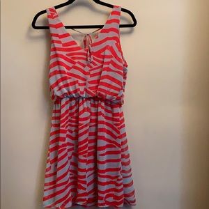 Sleeveless Red & Blue Dress